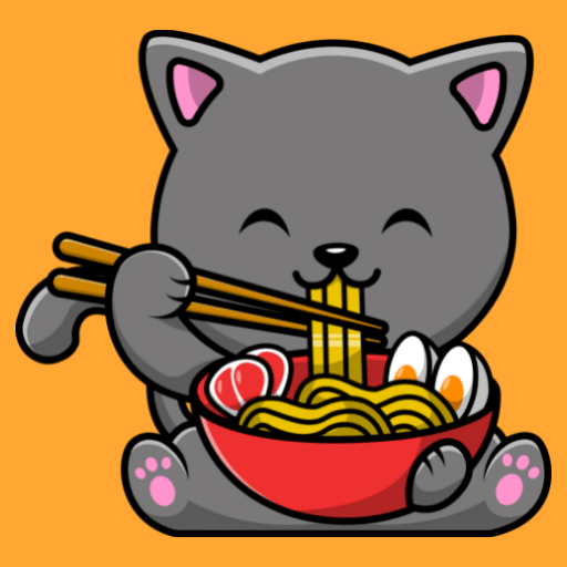 猫がラーメン食べているアイコン画像